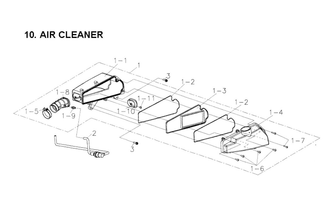 Delebilde AIR CLEANER  E-Ton Challenger 150 Grønn 2005