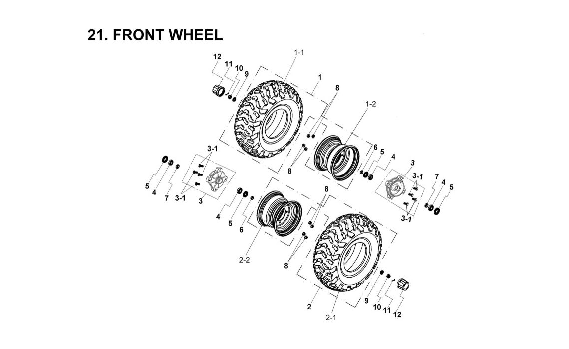 Delebilde FRONT WHEEL  E-Ton Challenger 150 Grønn 2005