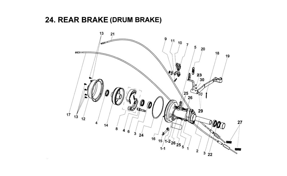 Delebilde REAR BRAKE (DRUM BRAKE) E-Ton Challenger 150 Blå 2005
