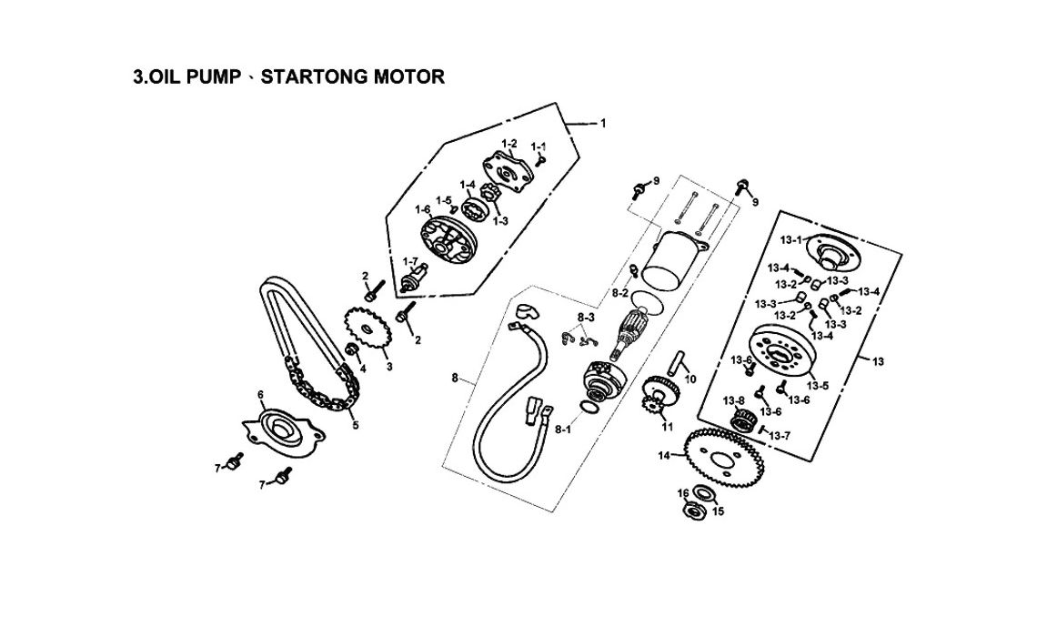 Delebilde OIL PUMP, STARTING MOTOR E-Ton Challenger 150 Grønn 2005