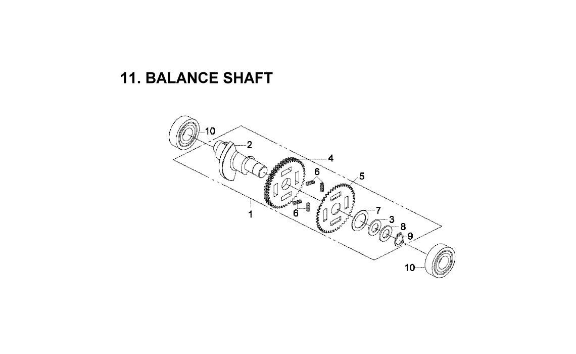 Delebilde BALANCE SHAFT E-Ton Vector 250 ST Alle 2005