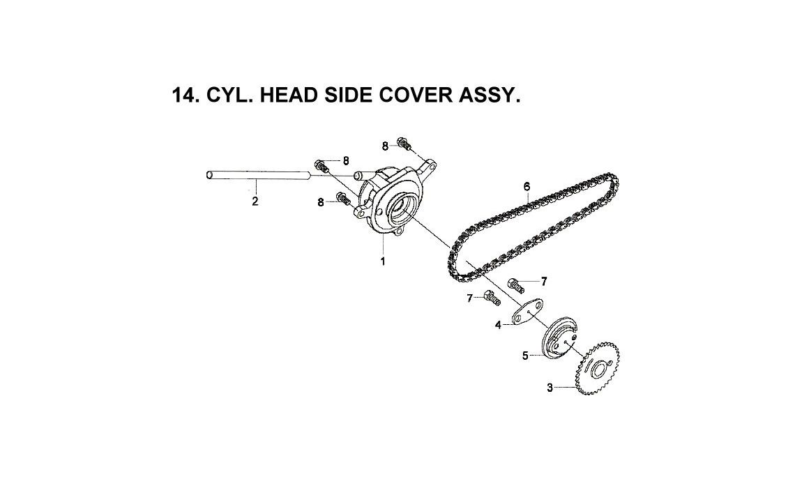 Delebilde CYL. HEAD SIDE COVER ASSY. E-Ton Vector 250 ST Alle 2005