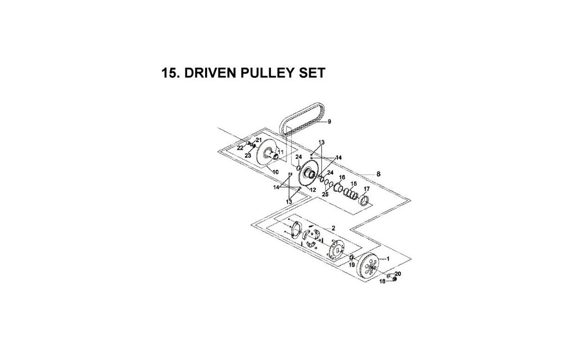 Delebilde DRIVEN PULLEY SET E-Ton Vector 250 ST Alle 2005