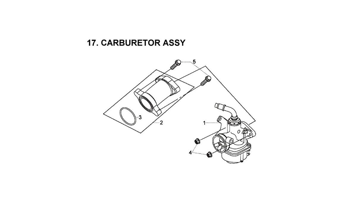 Delebilde CARBURETOR ASSY E-Ton Vector 250 ST Alle 2005