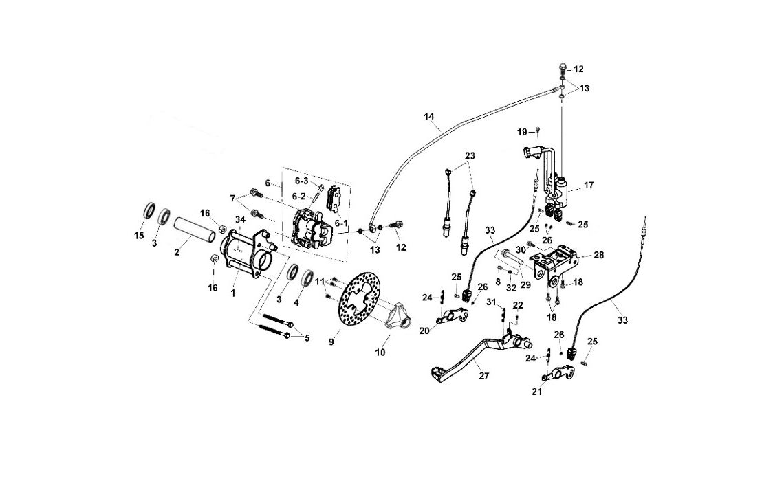 Delebilde REAR BRAKE E-Ton Vector 250 ST Alle 2005