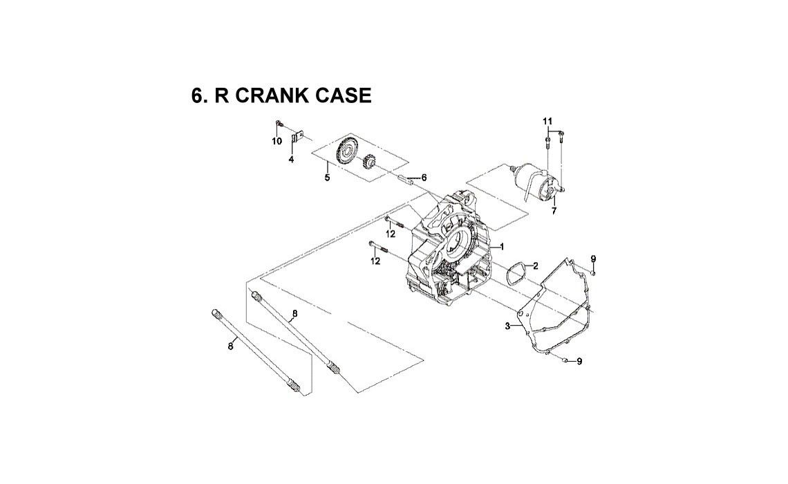 Delebilde R CRANK CASE E-Ton Vector 250 ST Alle 2005