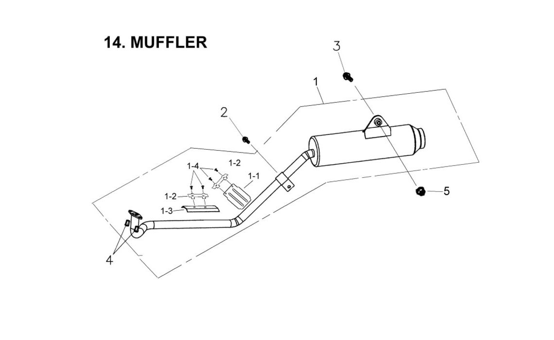 Delebilde MUFFLER ASSY.  E-Ton Viper 150 ST Alle 2005