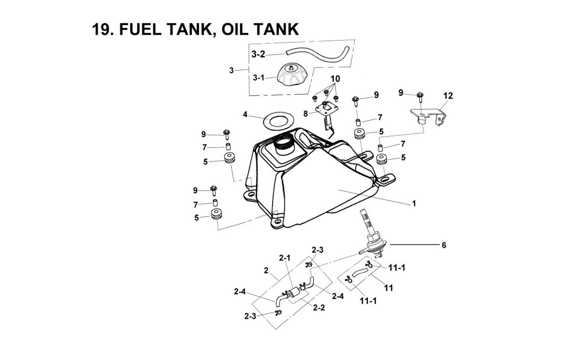 Delebilde FUEL TANK , OIL TANK ASSY E-Ton Viper 150 ST Alle 2005