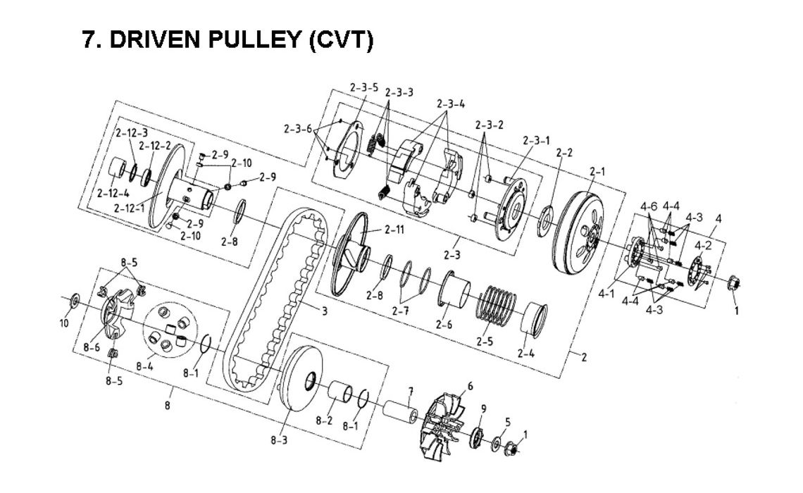 Delebilde DRIVEN PULLEY (CVT) E-Ton Viper 150 ST Alle 2005