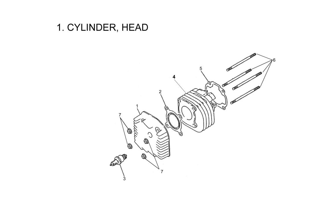 Delebilde CYLINDER, HEAD  E-Ton Viper 90 R Alle 2006