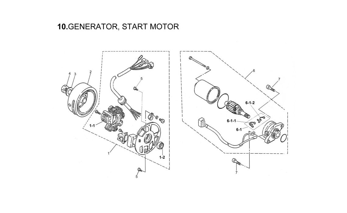 Delebilde GENERATOR, START MOTOR  E-Ton Viper 90 R Alle 2006