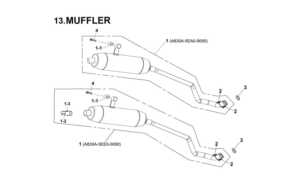 Delebilde MUFFLER ASSY.  E-Ton Viper 90 R Alle 2006