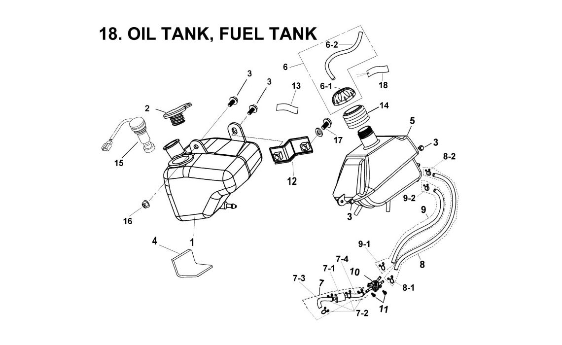 Delebilde FUEL TANK, OIL TANK E-Ton Viper 90 R Alle 2006