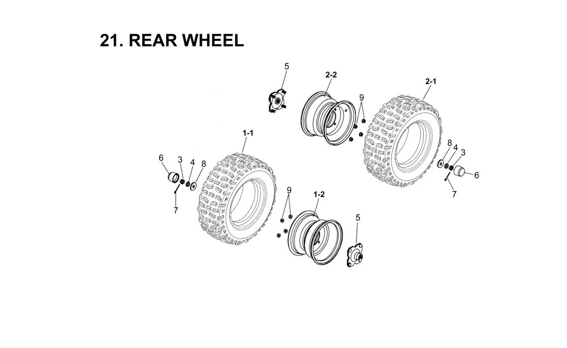 Delebilde REAR WHEEL E-Ton Viper 90 R Alle 2006