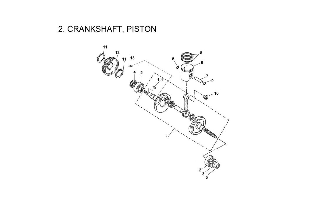 Delebilde CRANKSHAFT, PISTON E-Ton Viper 90 R Alle 2006