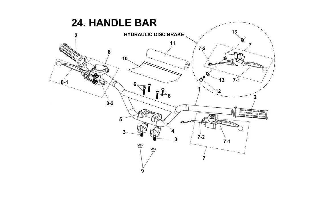 Delebilde HANDLE BAR  E-Ton Viper 90 R Alle 2006