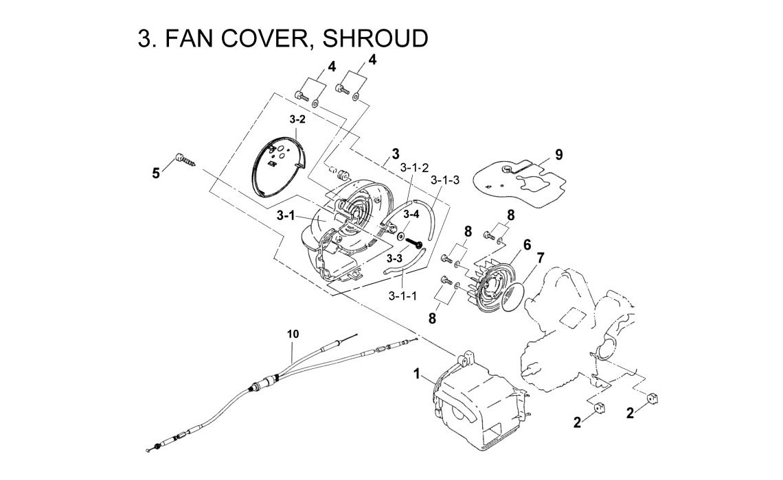 Delebilde FAN COVER, AIR SHROUD E-Ton Viper 90 R Alle 2006