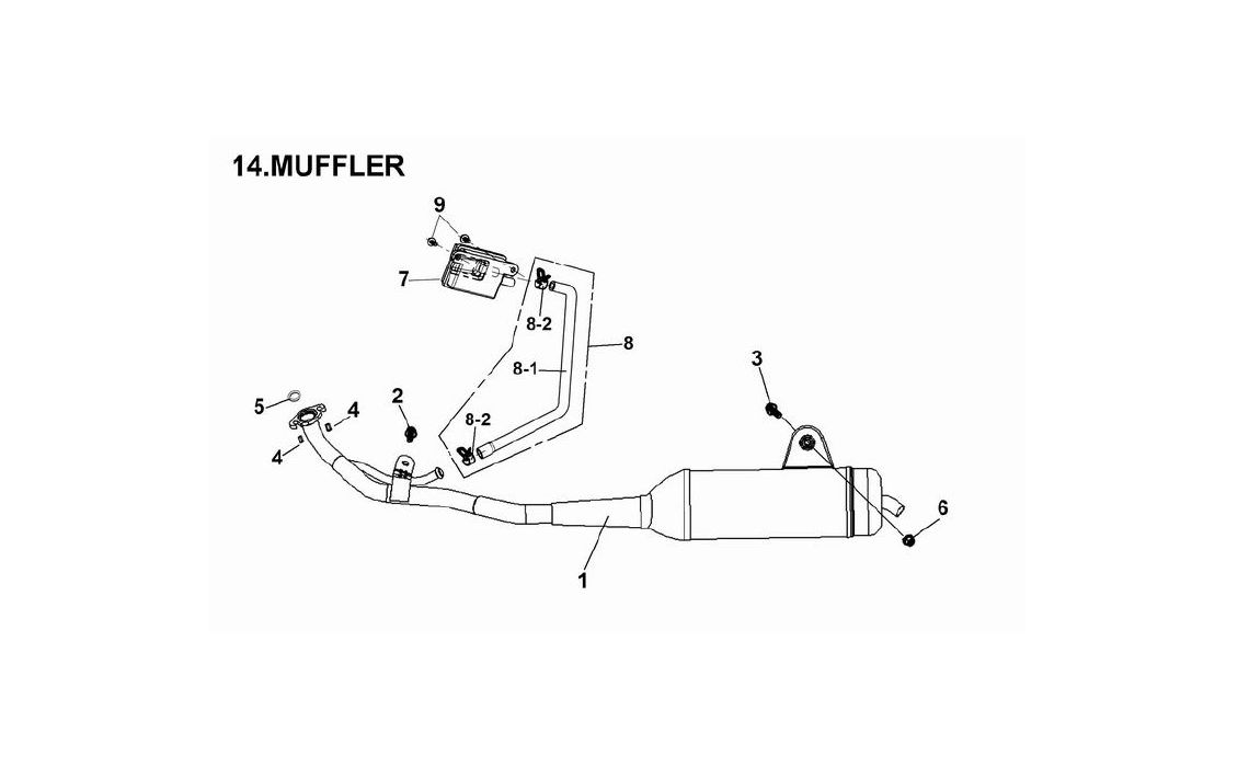 Delebilde MUFFLER E-Ton Viper 50 ST Alle 2007
