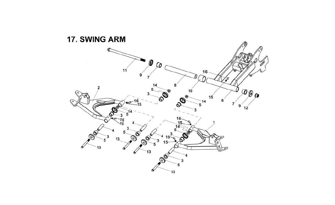 Delebilde SWING ARM E-Ton Viper 50 ST Alle 2007