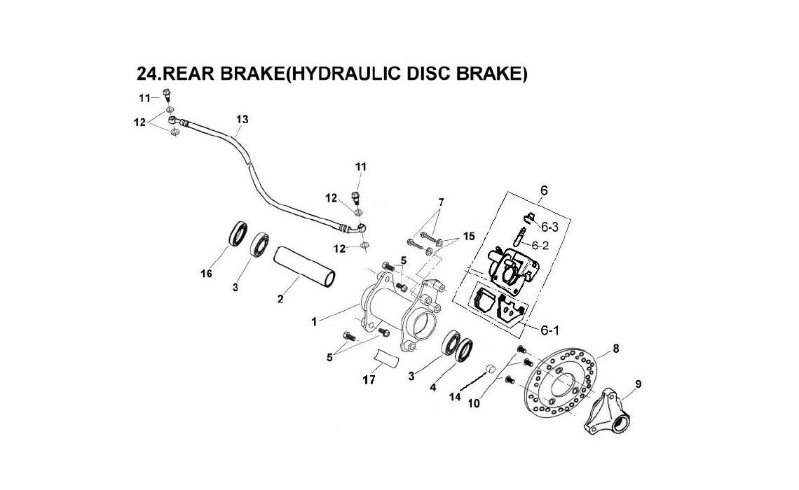 Delebilde REAR BRAKE SYSTEM E-Ton Viper 50 ST Alle 2007