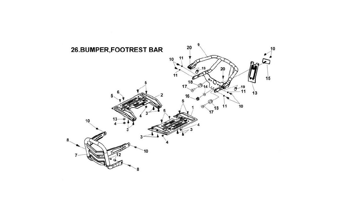 Delebilde BUMPER, FOOTREST E-Ton Viper 50 ST Alle 2007