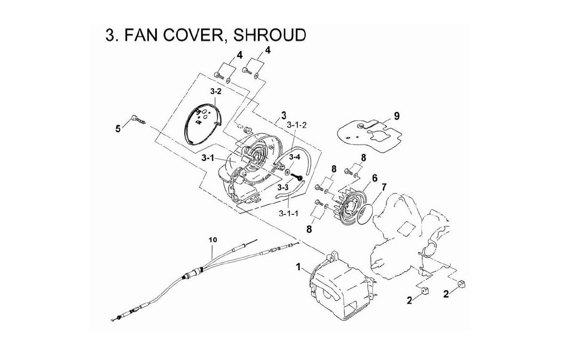 Delebilde FAN COVER, AIR SHROUD E-Ton Viper 50 ST Alle 2007