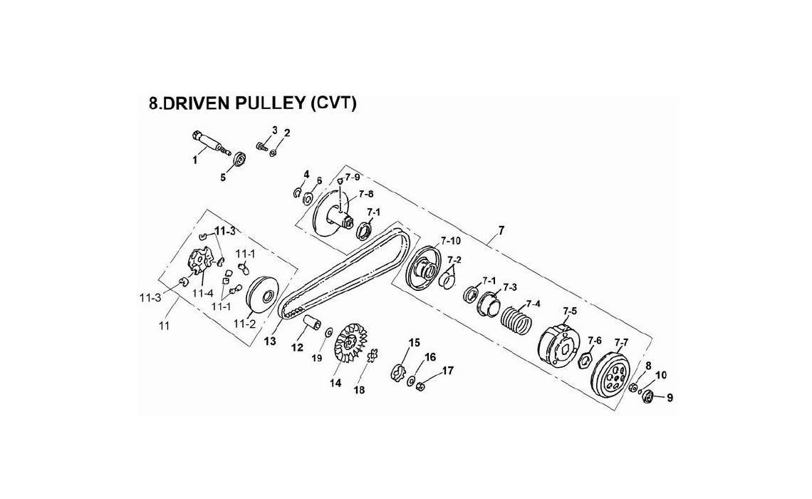 Delebilde DRIVEN PULLEY (CVT) E-Ton Viper 50 ST Alle 2007