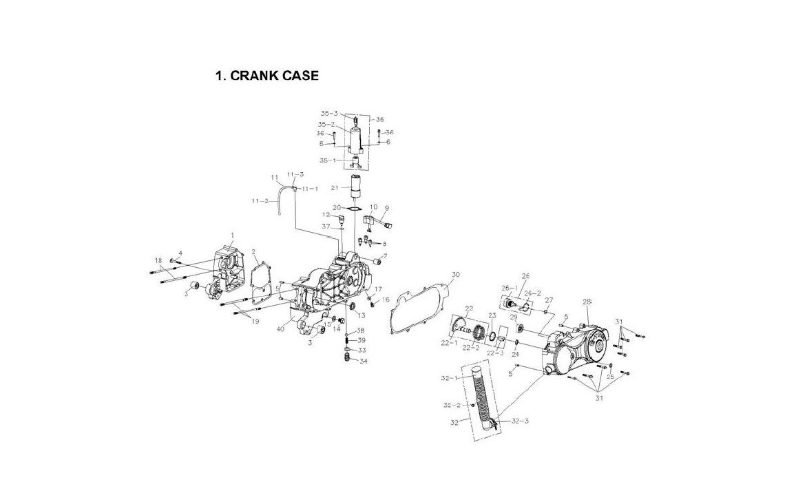 Delebilde CRANK CASE E-Ton Viper 90 R (4 takt) Alle 2008