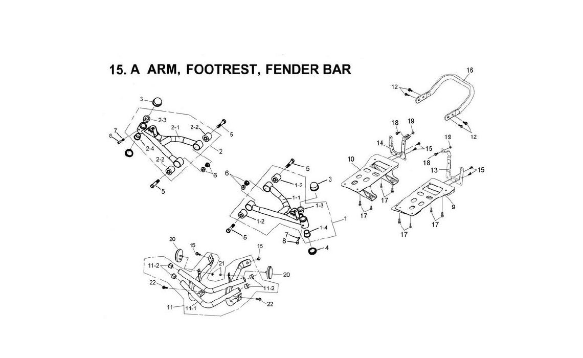 Delebilde A ARM, FOOTREST, FEND BAR E-Ton Viper 90 R (4 takt) Alle 2008