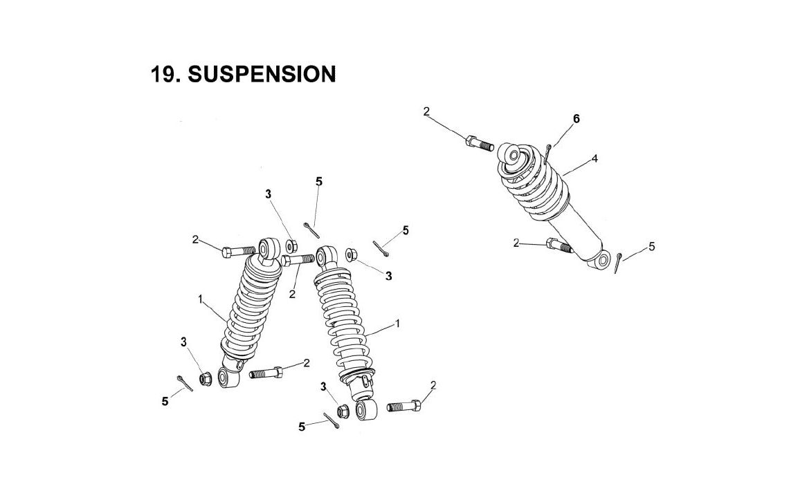 Delebilde SUSPENSION E-Ton Viper 90 R (4 takt) Alle 2008