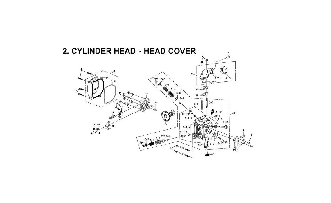 Delebilde CYLINDER HEAD, HEAD COVER E-Ton Viper 90 R (4 takt) Alle 2008