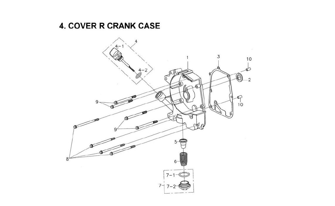 Delebilde COVER R CRANK CASE E-Ton Viper 90 R (4 takt) Alle 2008