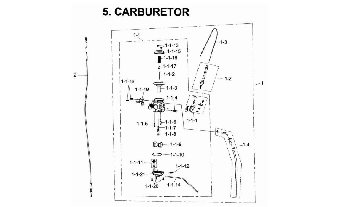 Delebilde CARBURETOR E-Ton Viper 90 R (4 takt) Alle 2008