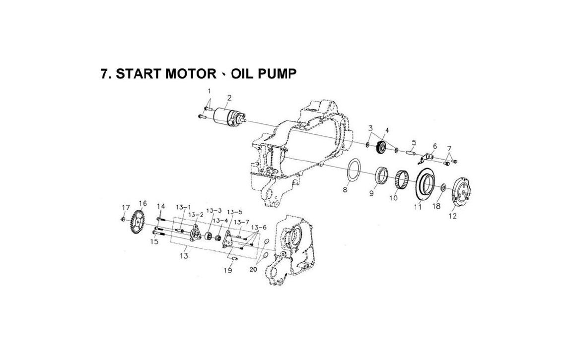 Delebilde START MOTOR, OIL PUMP E-Ton Viper 90 R (4 takt) Alle 2008