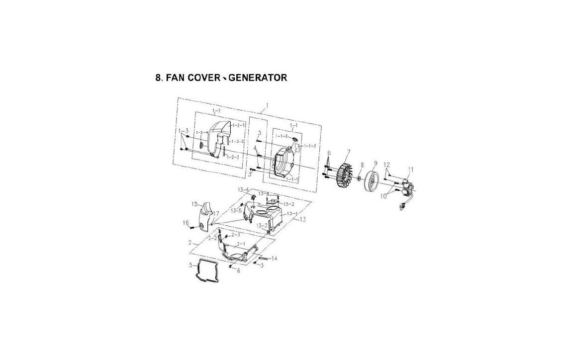 Delebilde FAN COVER, GENERATOR E-Ton Viper 90 R (4 takt) Alle 2008