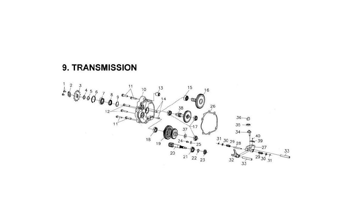 Delebilde TRANSMISSION E-Ton Viper 90 R (4 takt) Alle 2008