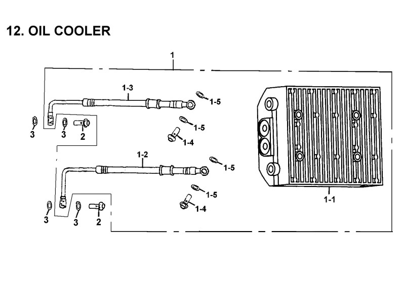 Delebilde OIL COOLER E-Ton Yukon 150 ST Alle 2004