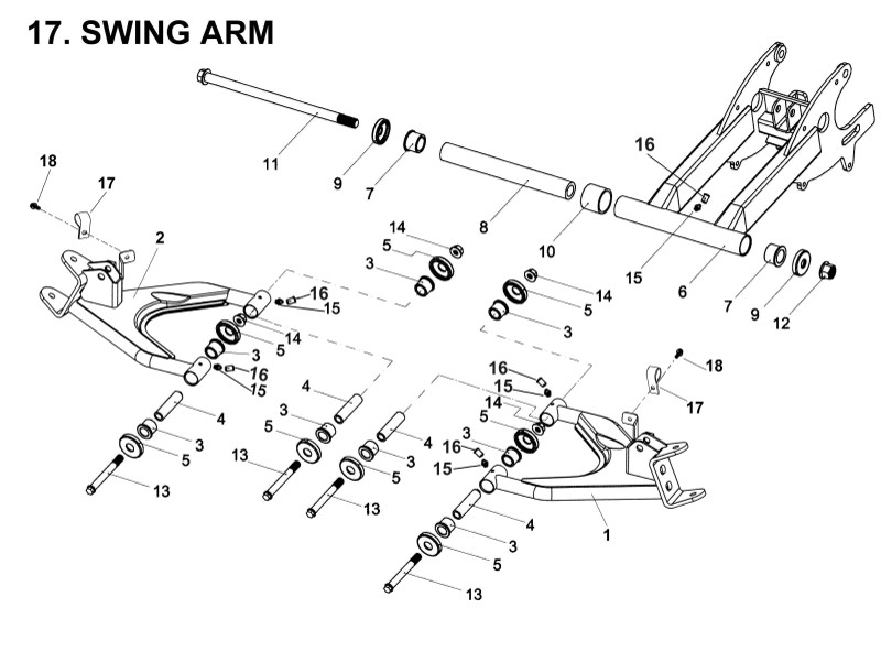 Delebilde SWING ARM E-Ton Yukon 150 ST Alle 2004