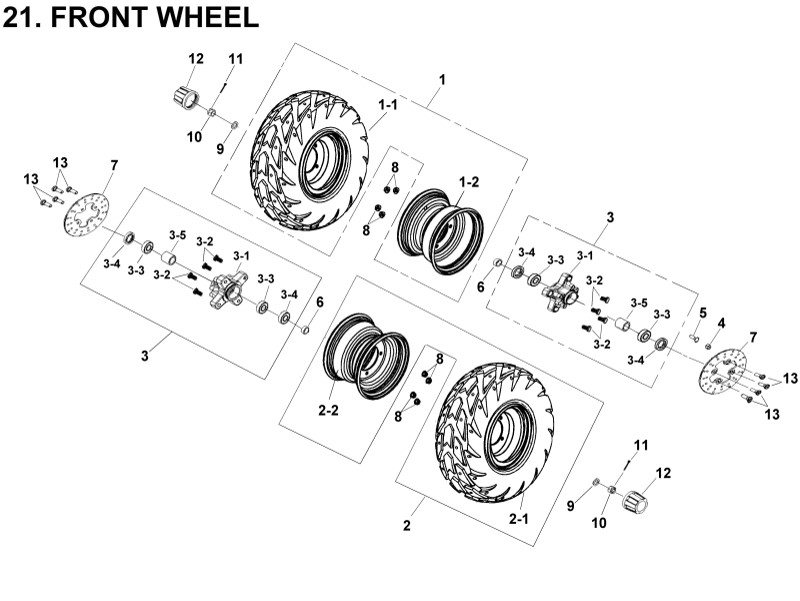 Delebilde FRONT WHEEL E-Ton Yukon 150 ST Alle 2004