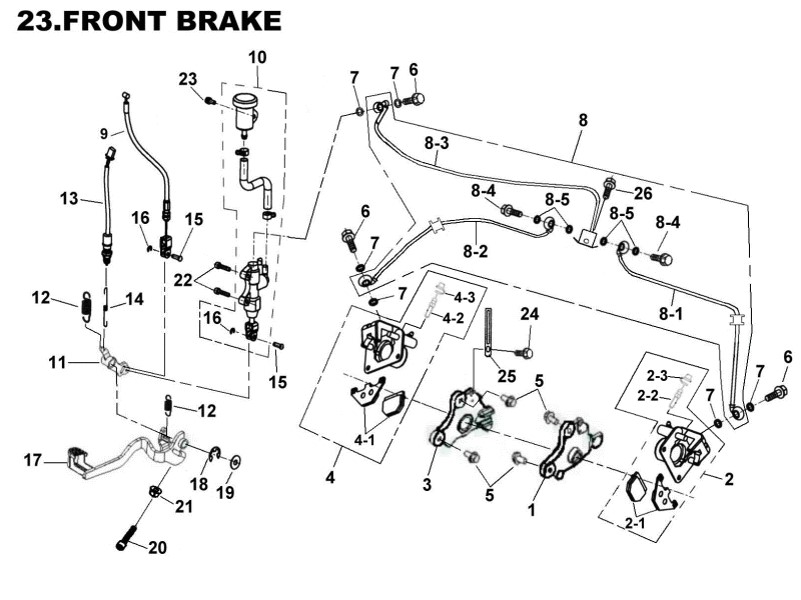 Delebilde FRONT BRAKE E-Ton Yukon 150 ST Alle 2004