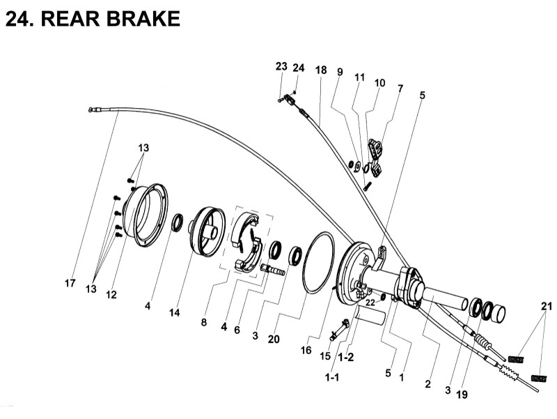 Delebilde REAR BRAKE E-Ton Yukon 150 ST Alle 2004