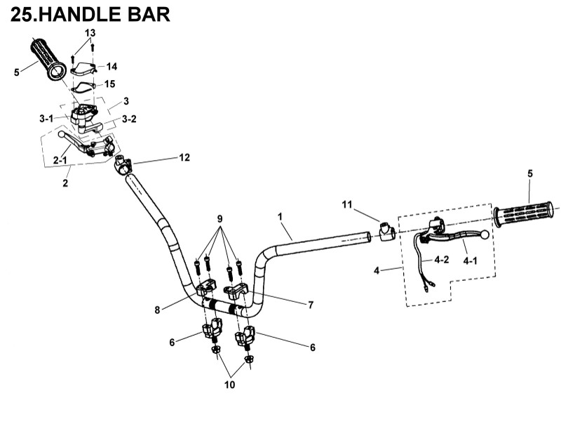 Delebilde HANDLE BAR E-Ton Yukon 150 ST Alle 2004