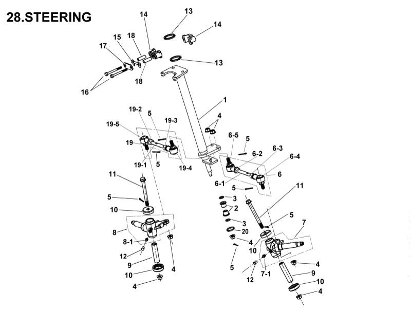 Delebilde STEERING E-Ton Yukon 150 ST Alle 2004