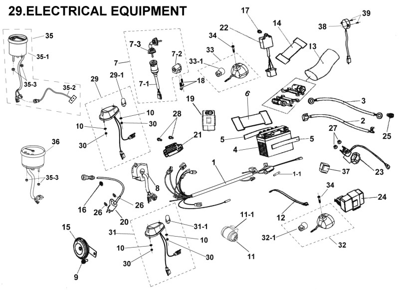 Delebilde ELECTRICAL PARTS  E-Ton Yukon 150 ST Alle 2004