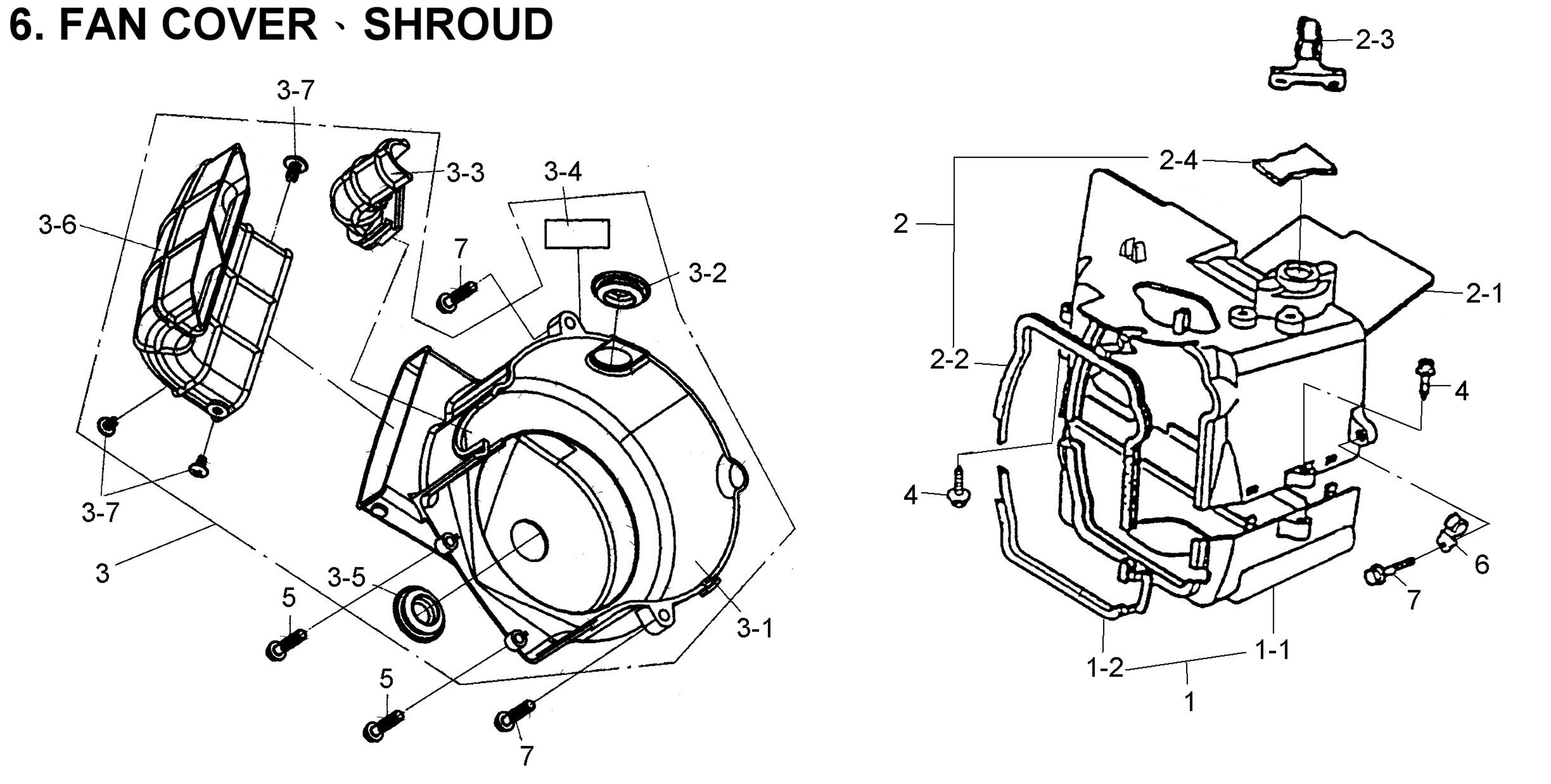 Delebilde FAN COVER, SHROUD E-Ton Yukon 150 ST Alle 2004
