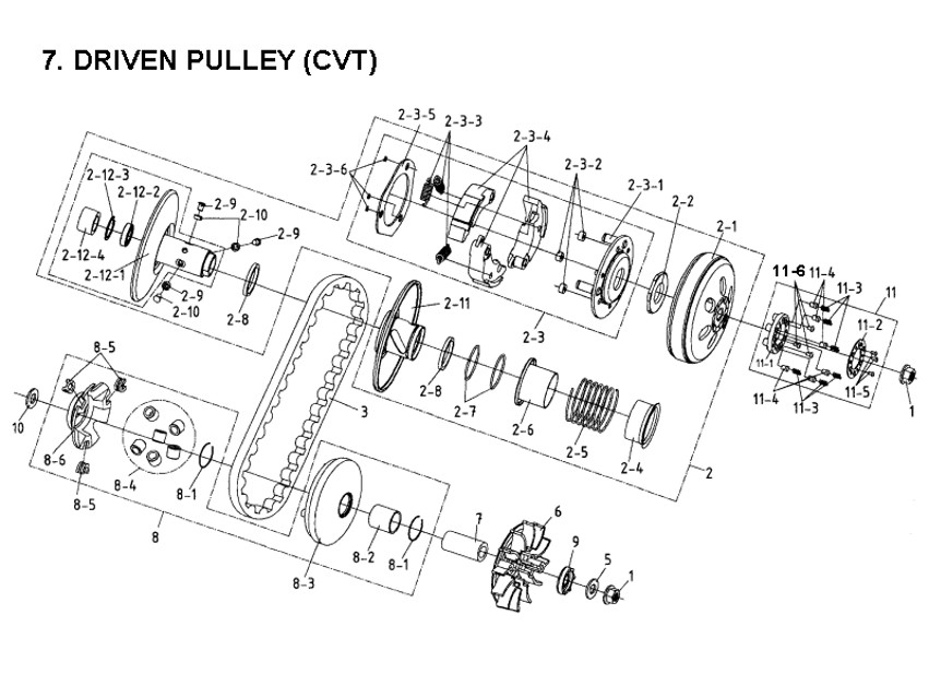 Delebilde DRIVEN PULLEY (CVT) E-Ton Yukon 150 ST Alle 2004